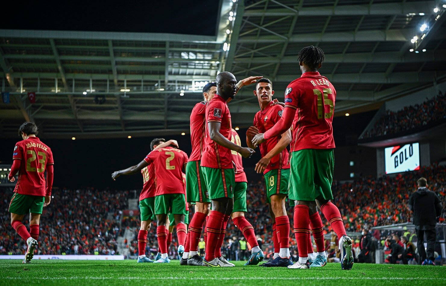 Portugal National Football Team Inside A Pitch