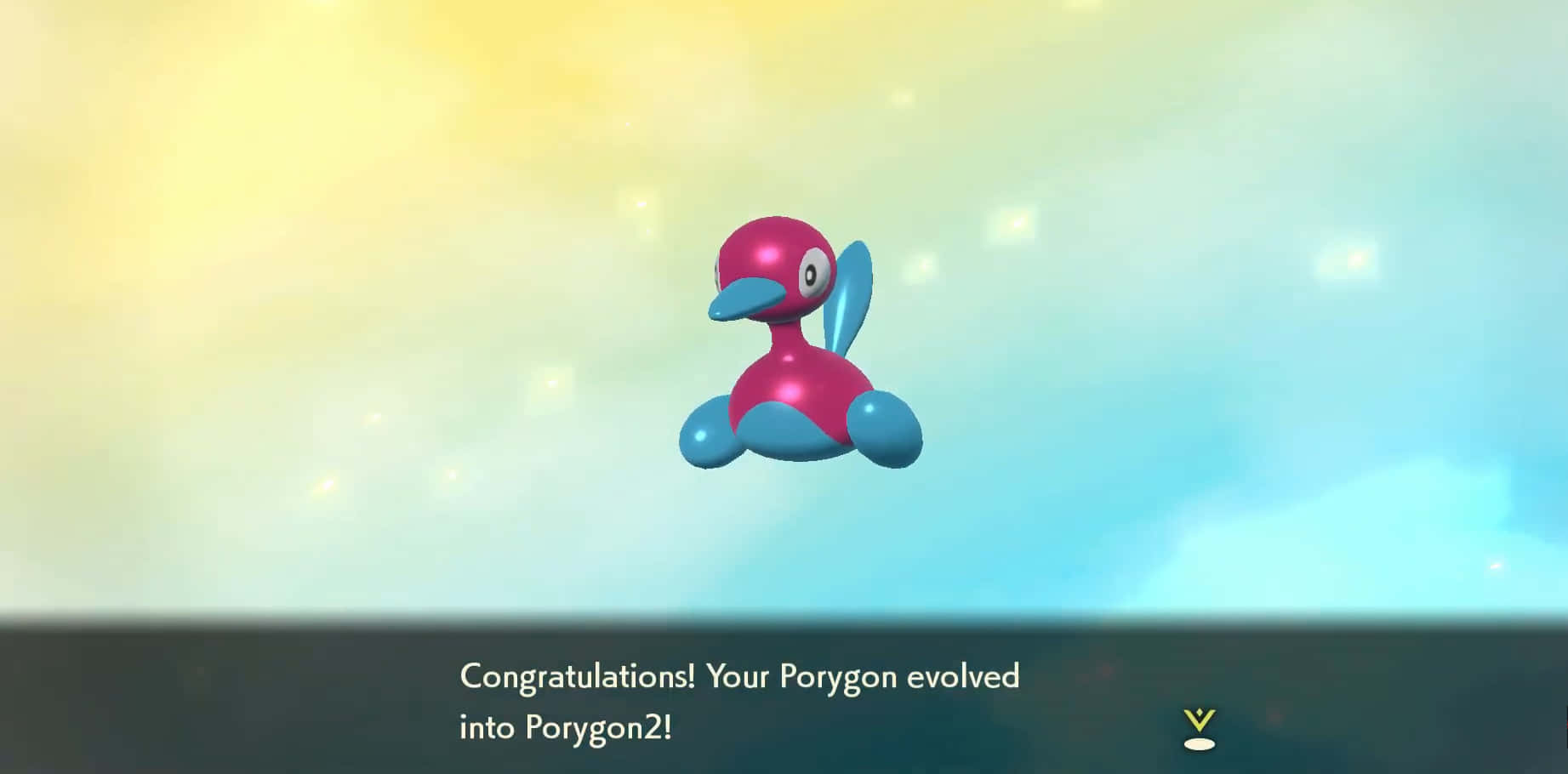 Porygon2 3d Blue-to-yellow Background Background