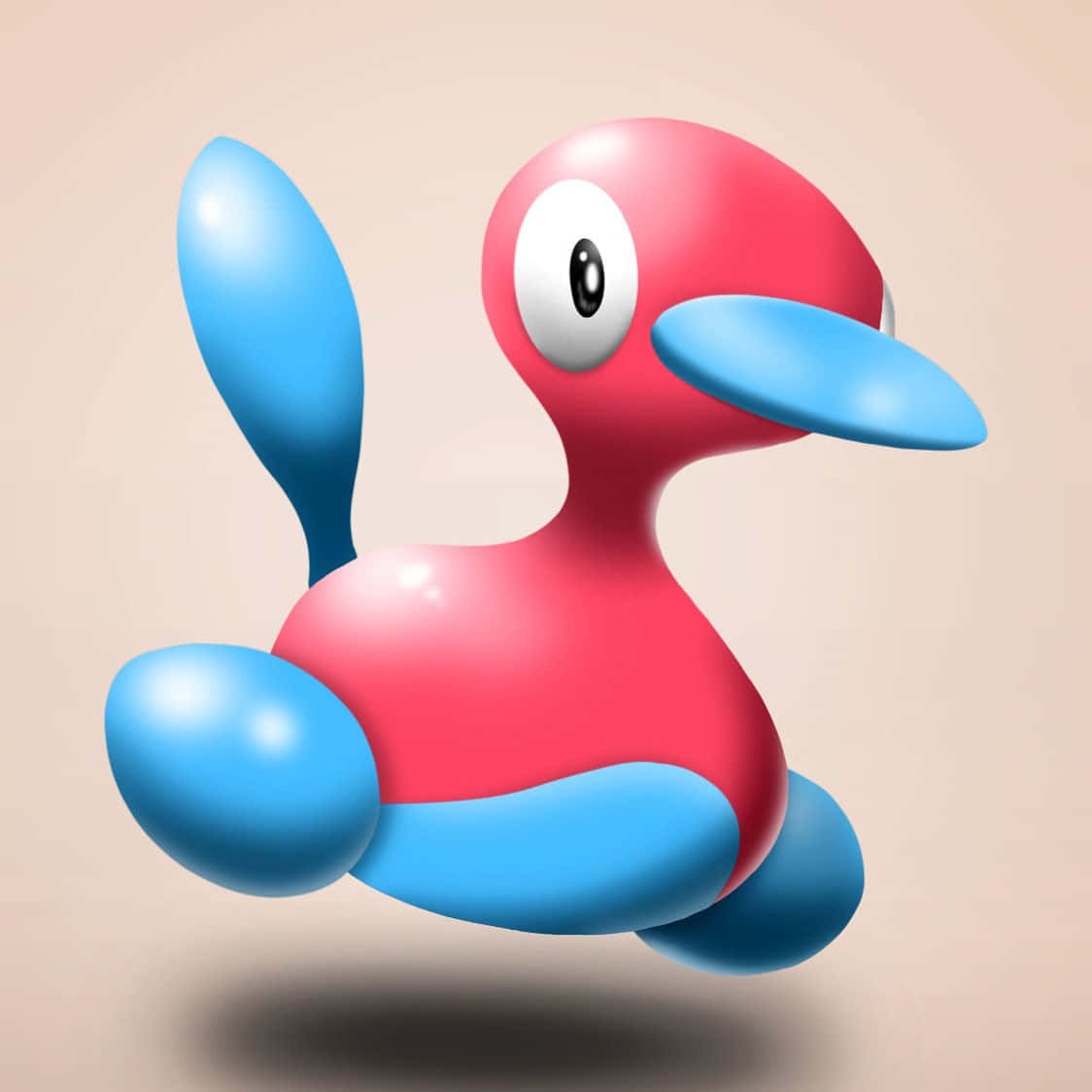 Porygon2 3d Light Pink Background Background