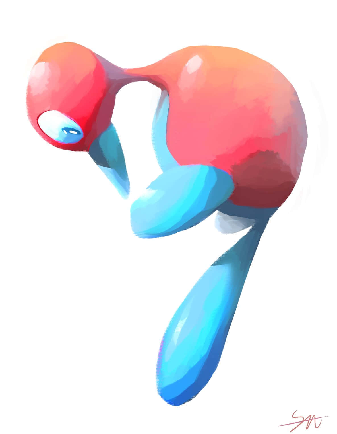 Porygon2 White Art Background