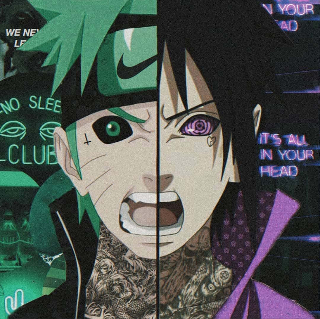 Pose Your Power With Naruto Green Background