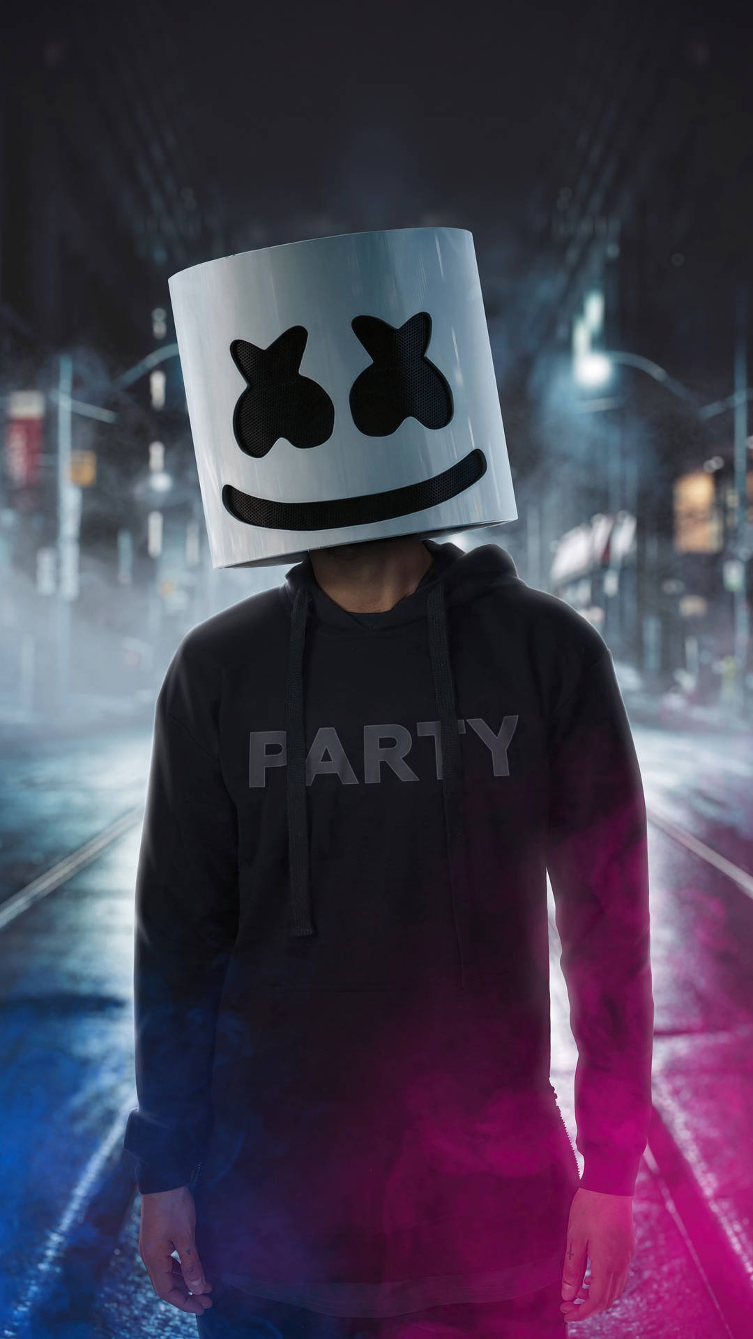 Posing On A Road Marshmello Hd Iphone Background