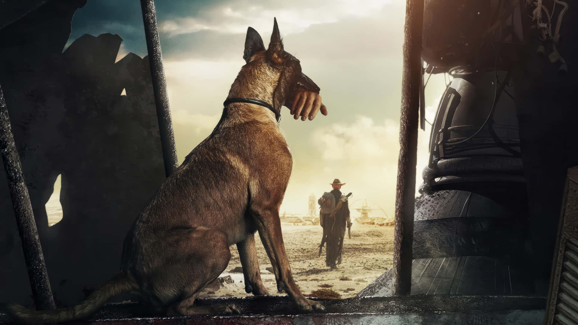 Post Apocalyptic Companion Dogand Survivor Background