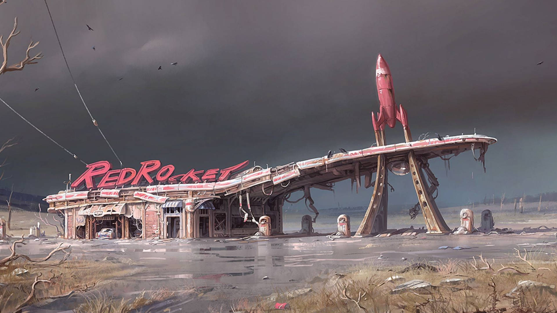 Post-apocalyptic Red Rocket Fallout 4 4k Background