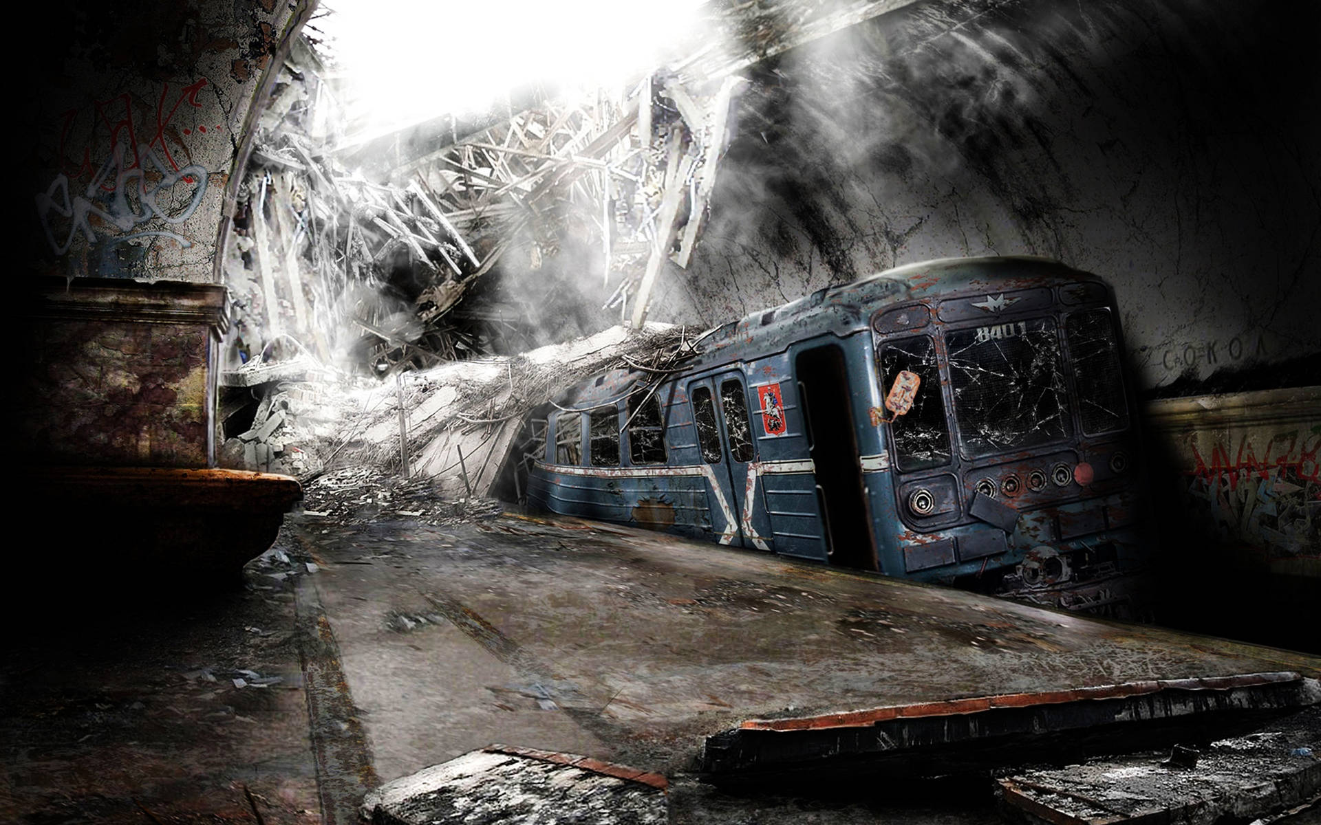 Post-apocalyptic Underground Artists Vision Background