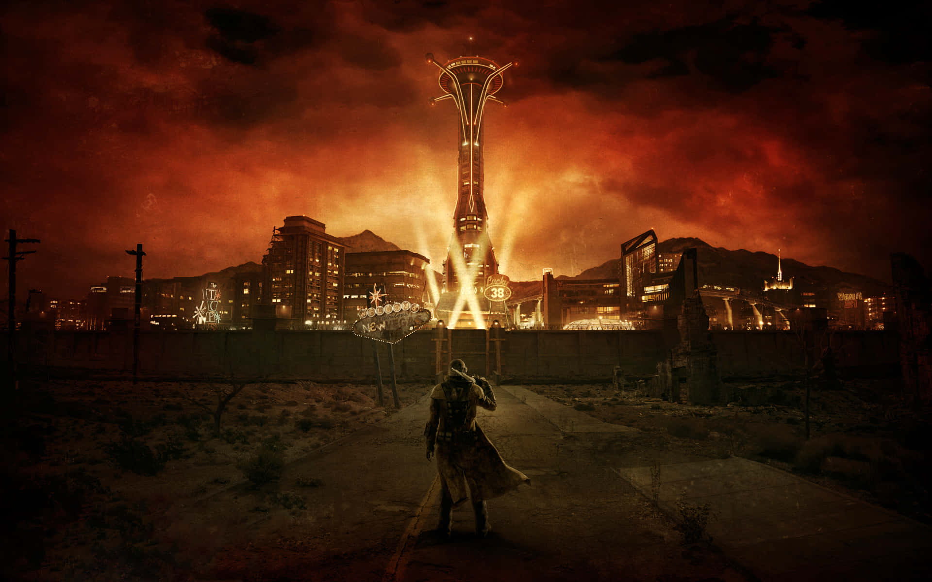 Post Apocalyptic Vegas Skyline Background