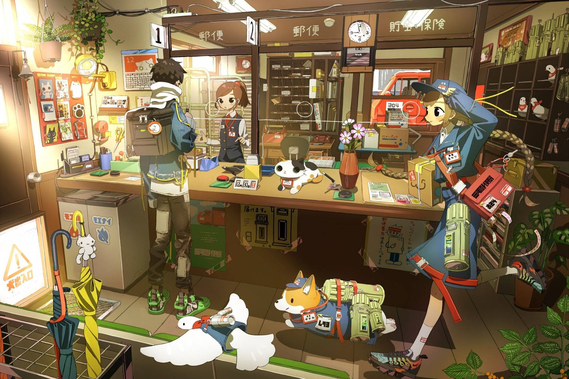 Post Office Anime Art Background