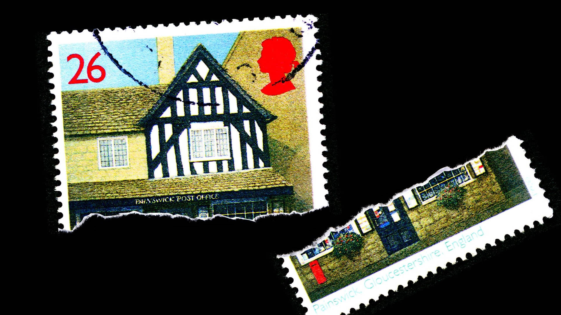 Post Office Broken Stamp Background