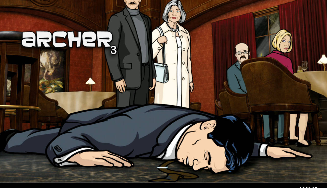 Poster Of Archer 3 On Floor Background