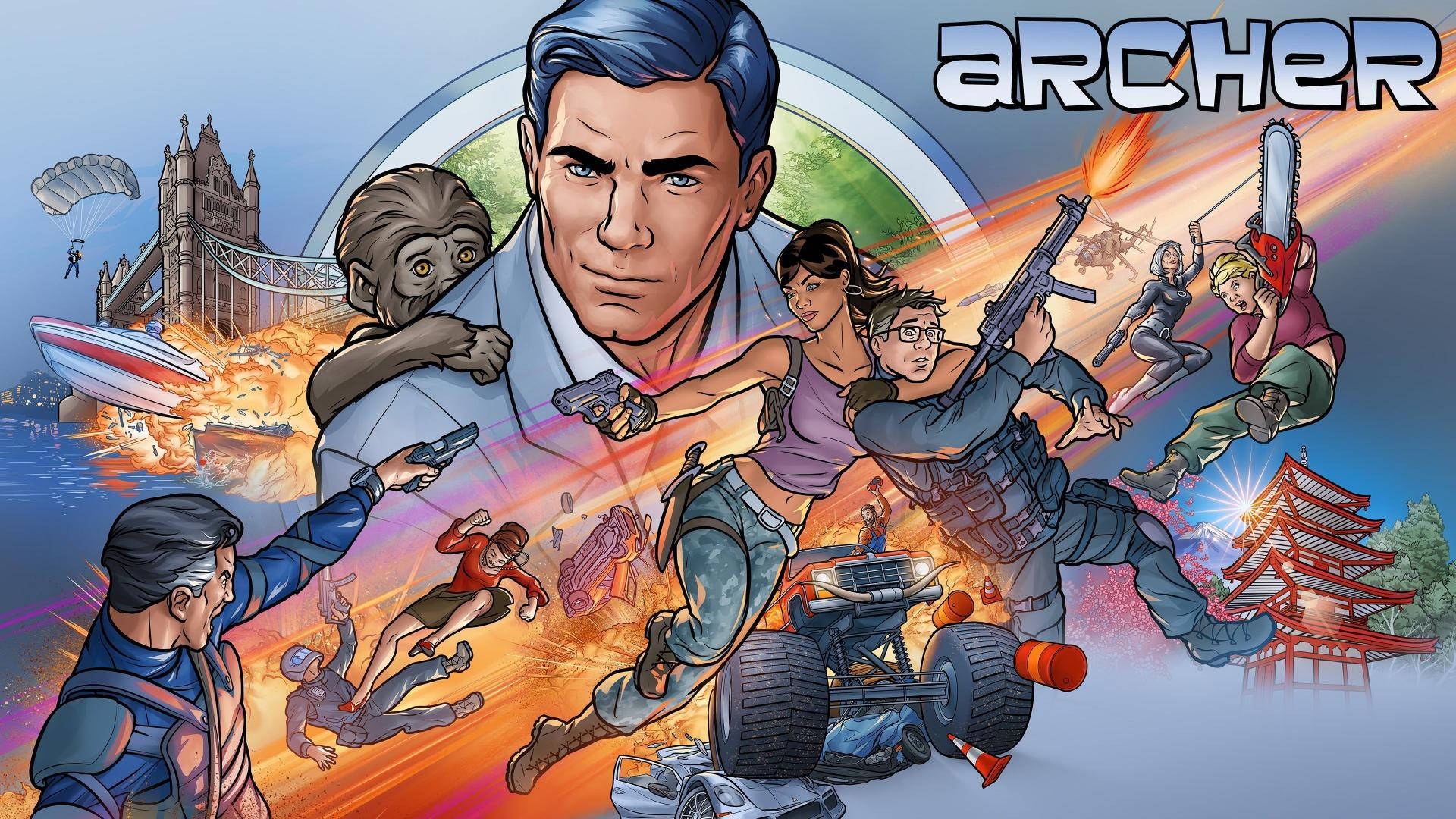 Poster Of Archer And Cast Background