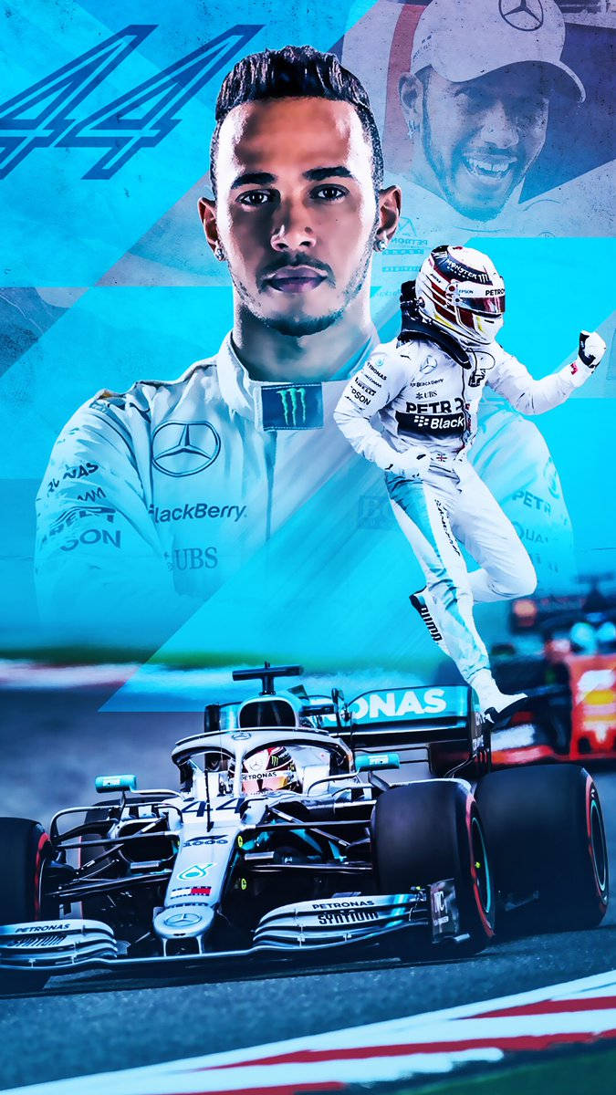 Poster Of Lewis Hamilton F1 Background