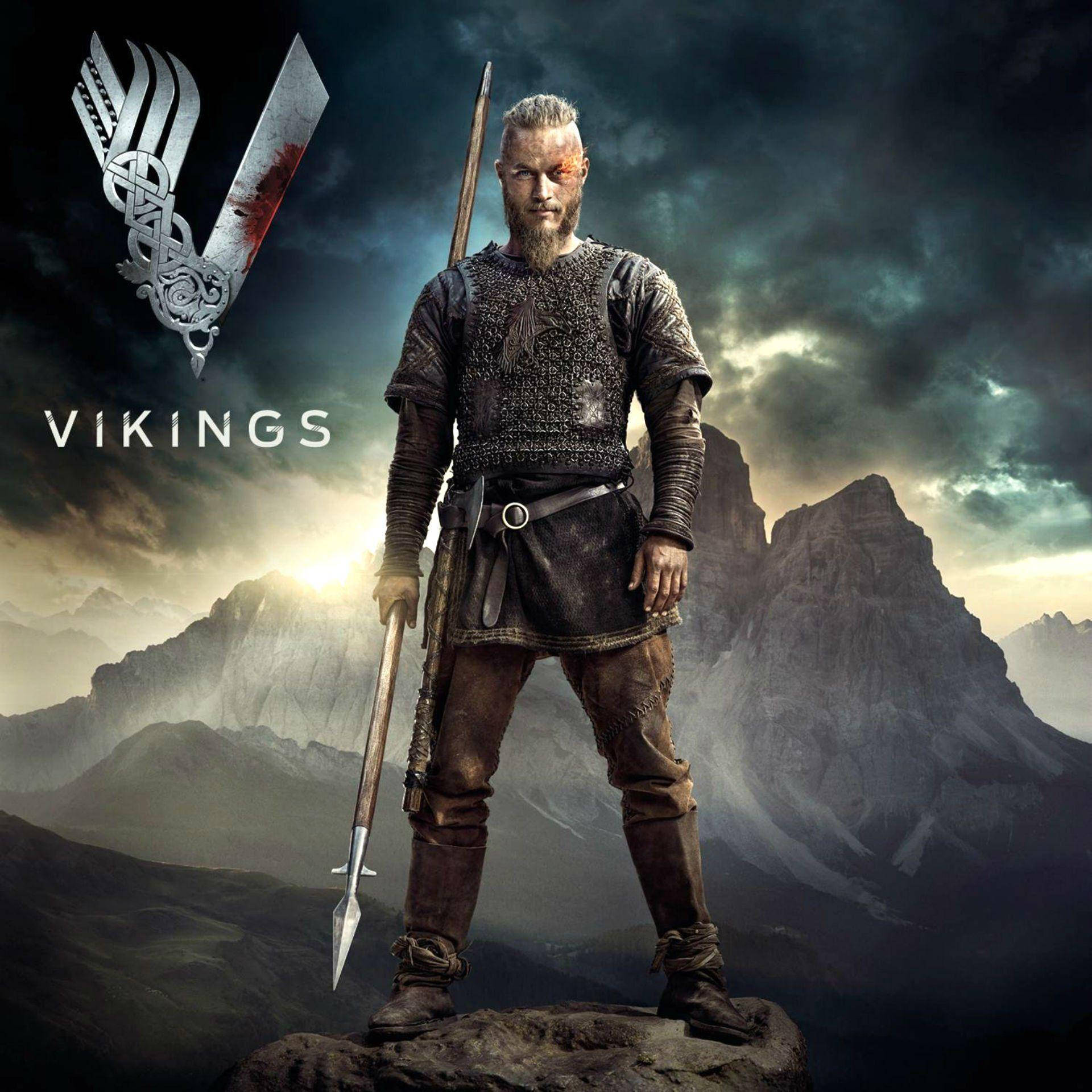 Poster Of Ragnar Lothbrok For Vikings Background