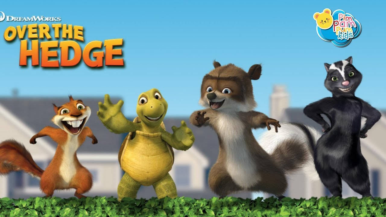 Poster Over The Hedge Standing In Line Background