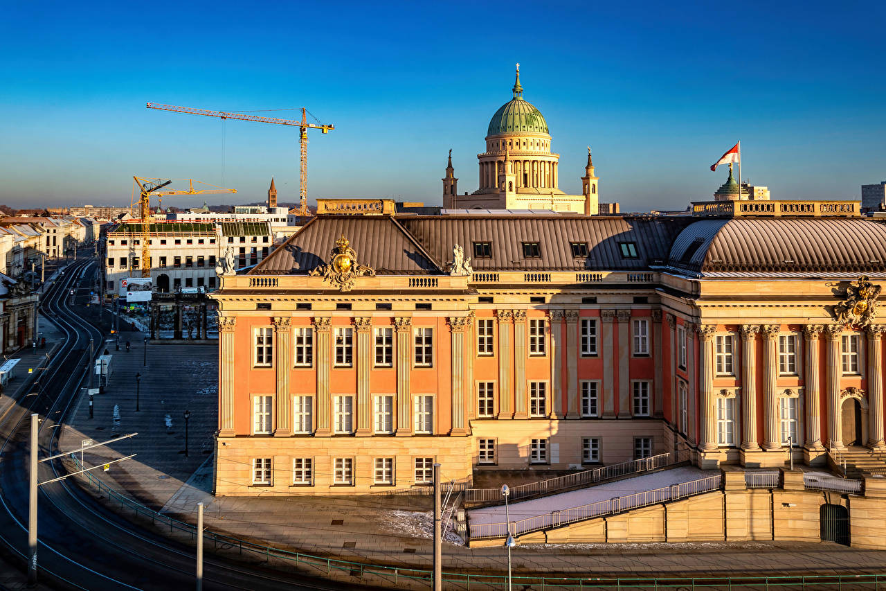 Potsdam City Palace Church Dome Background