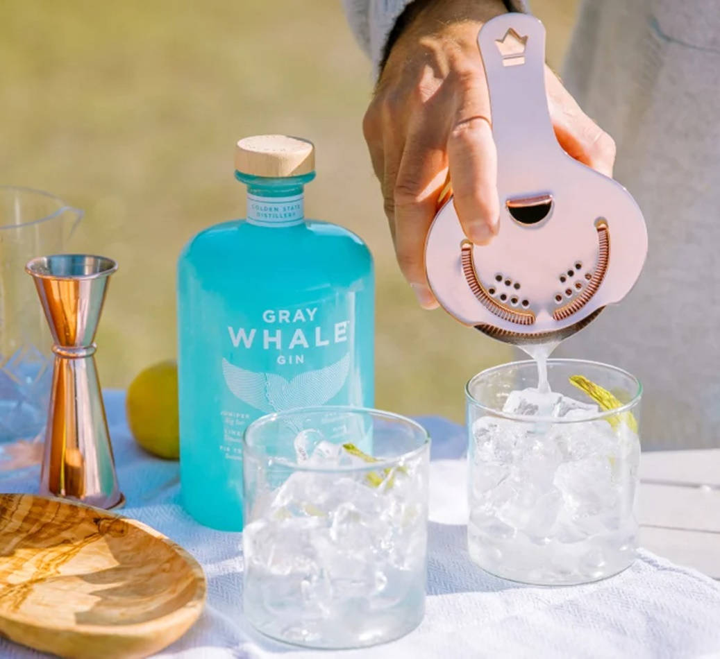 Pouring Gray Whale Gin