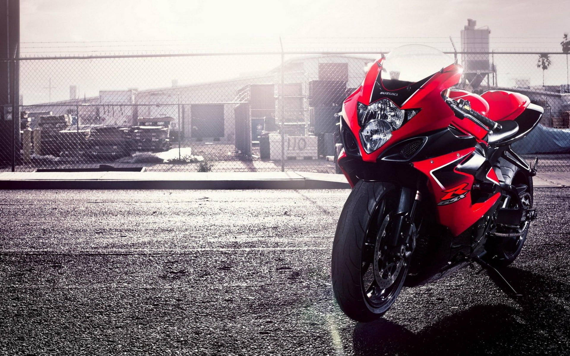 Power And Agility On Red Suzuki Gsx. Background