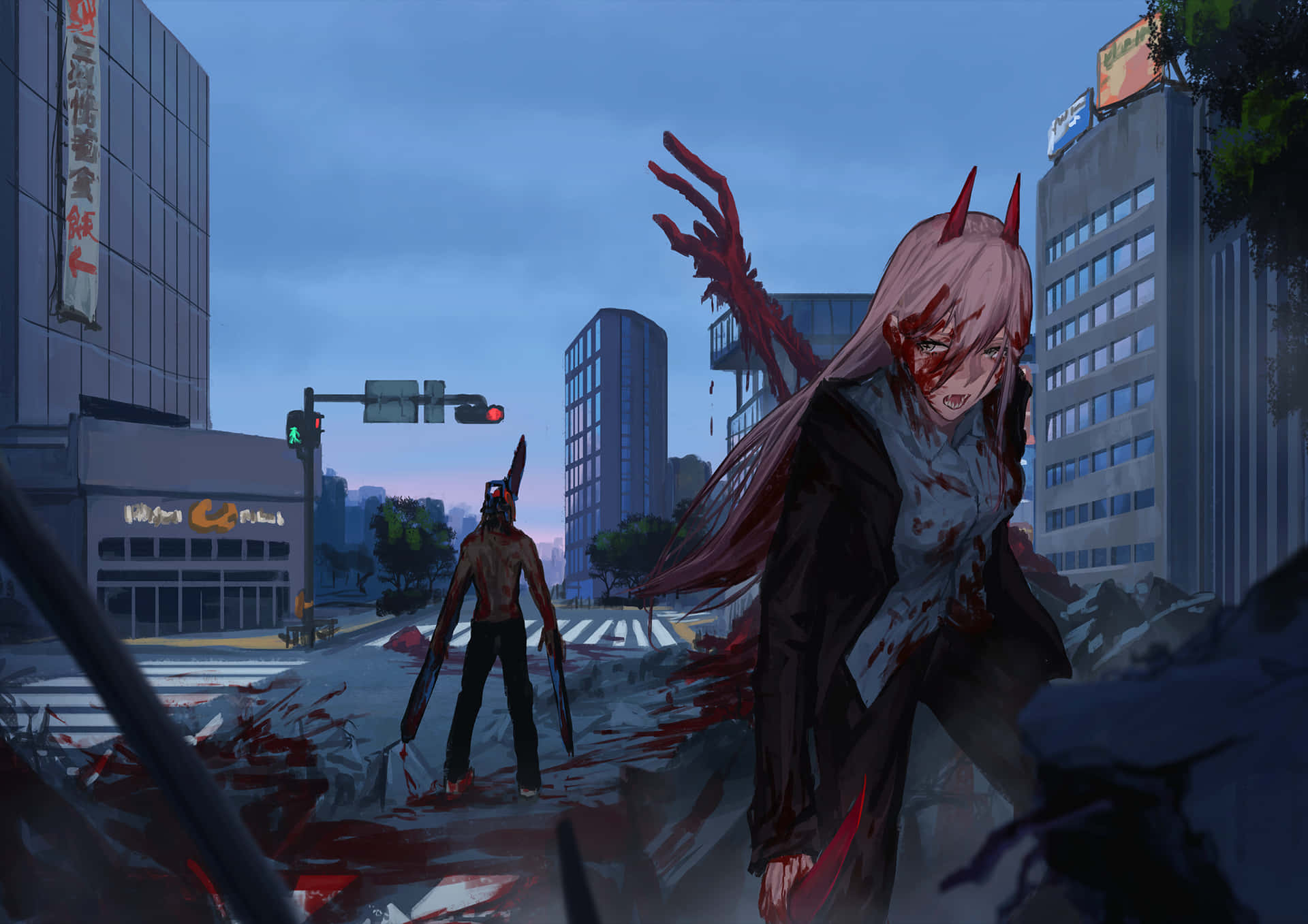 Power And Chainsaw Man Pfp Background