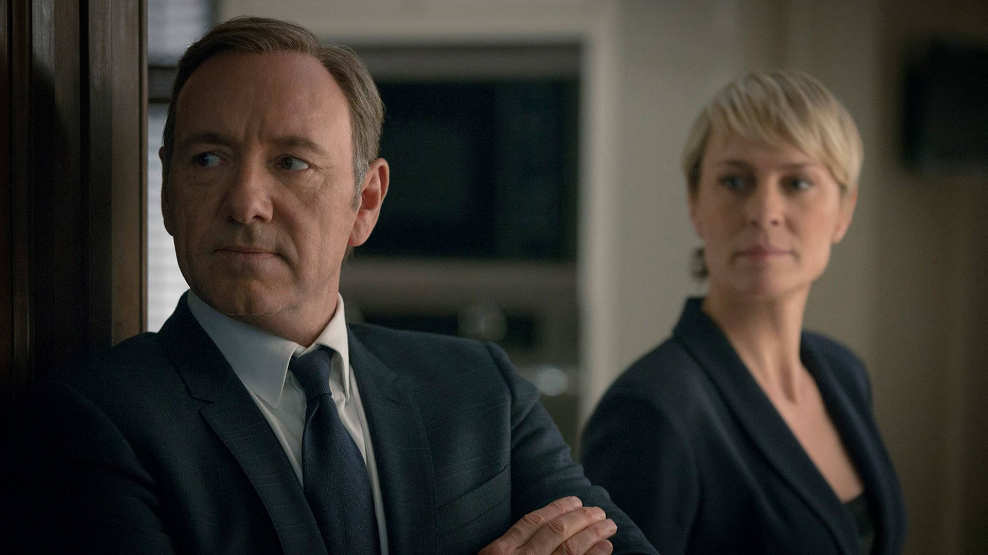 Power Duo Of The House Of Cards - Claire And Francis Underwood Background