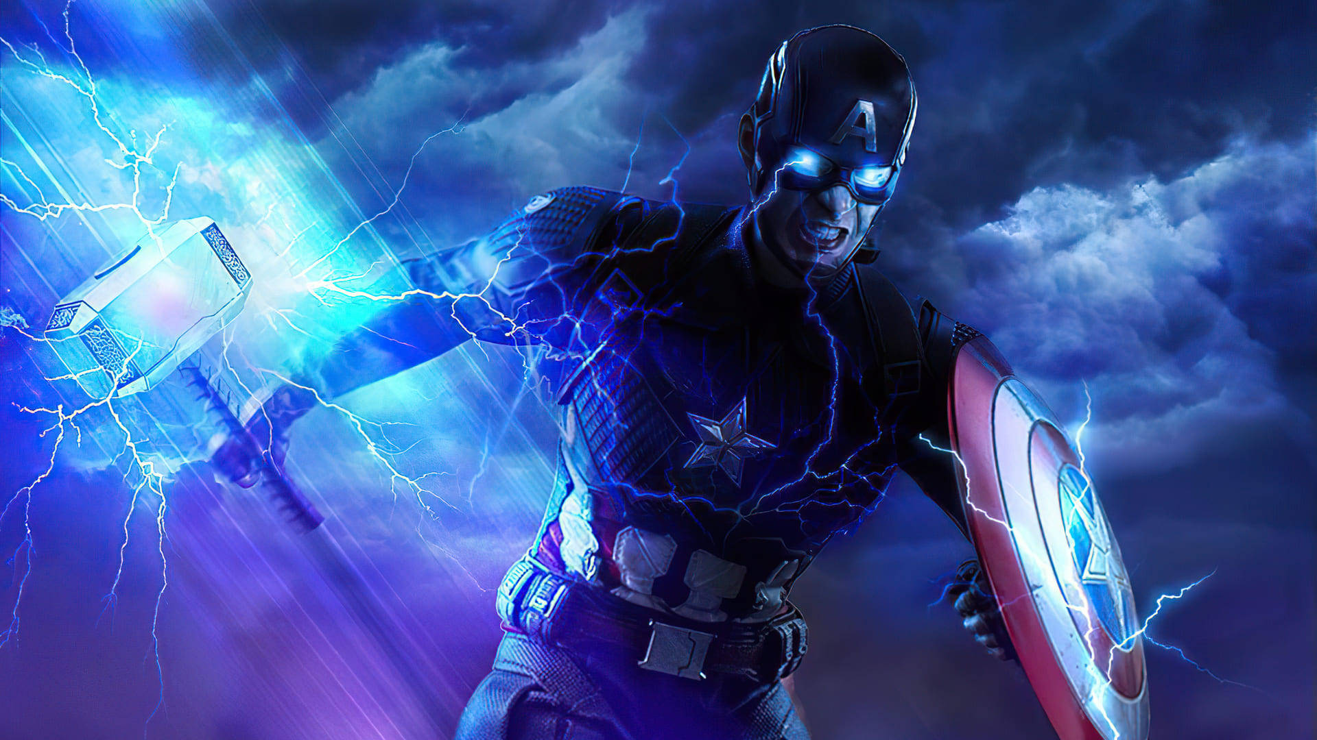 Power Of Mjolnir Captain America Iphone Background
