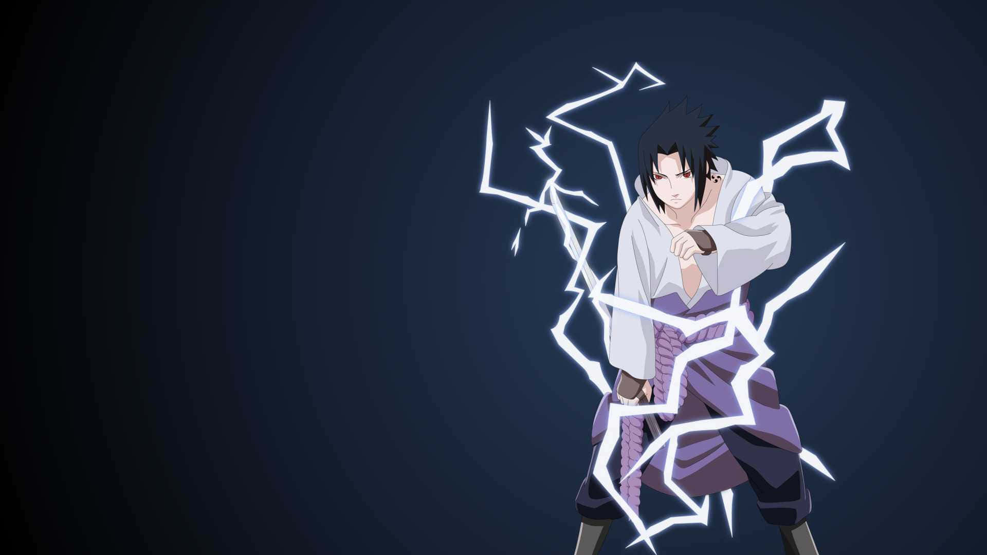 Power Of The Aura: Blue Sasuke Background