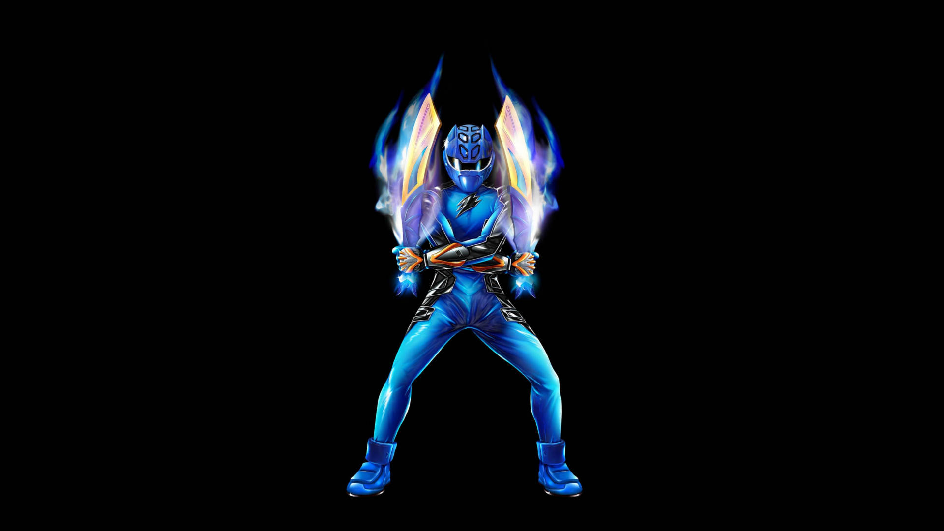 Power Rangers Blue Weapon Art Background