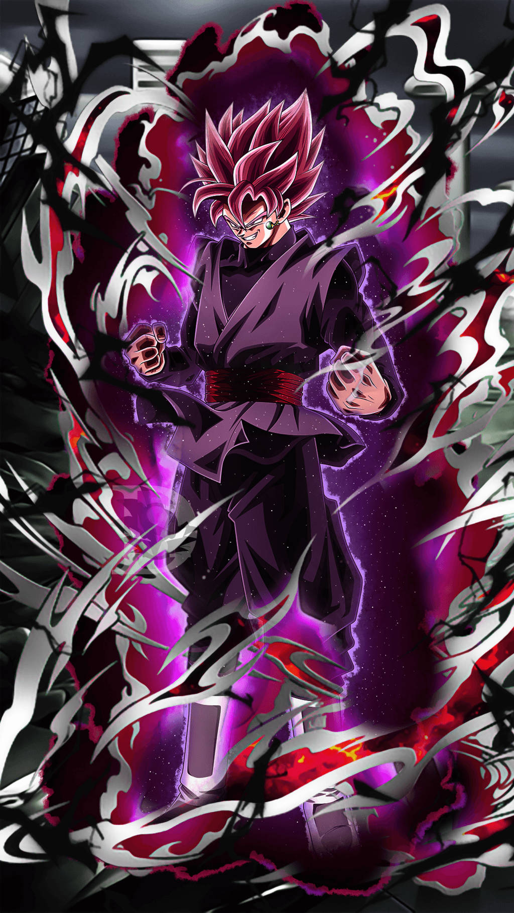Power Up Goku Black Iphone Background