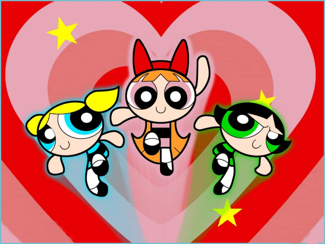 Power Up With The Powerpuff Girls Heart Background