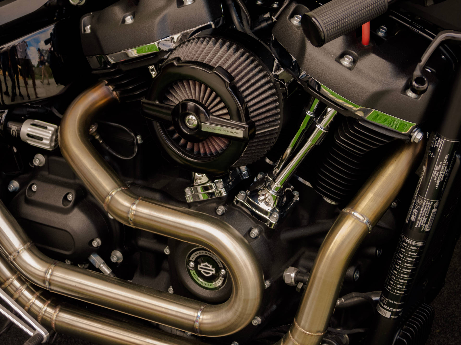 Powered Motorcycle Engine Background