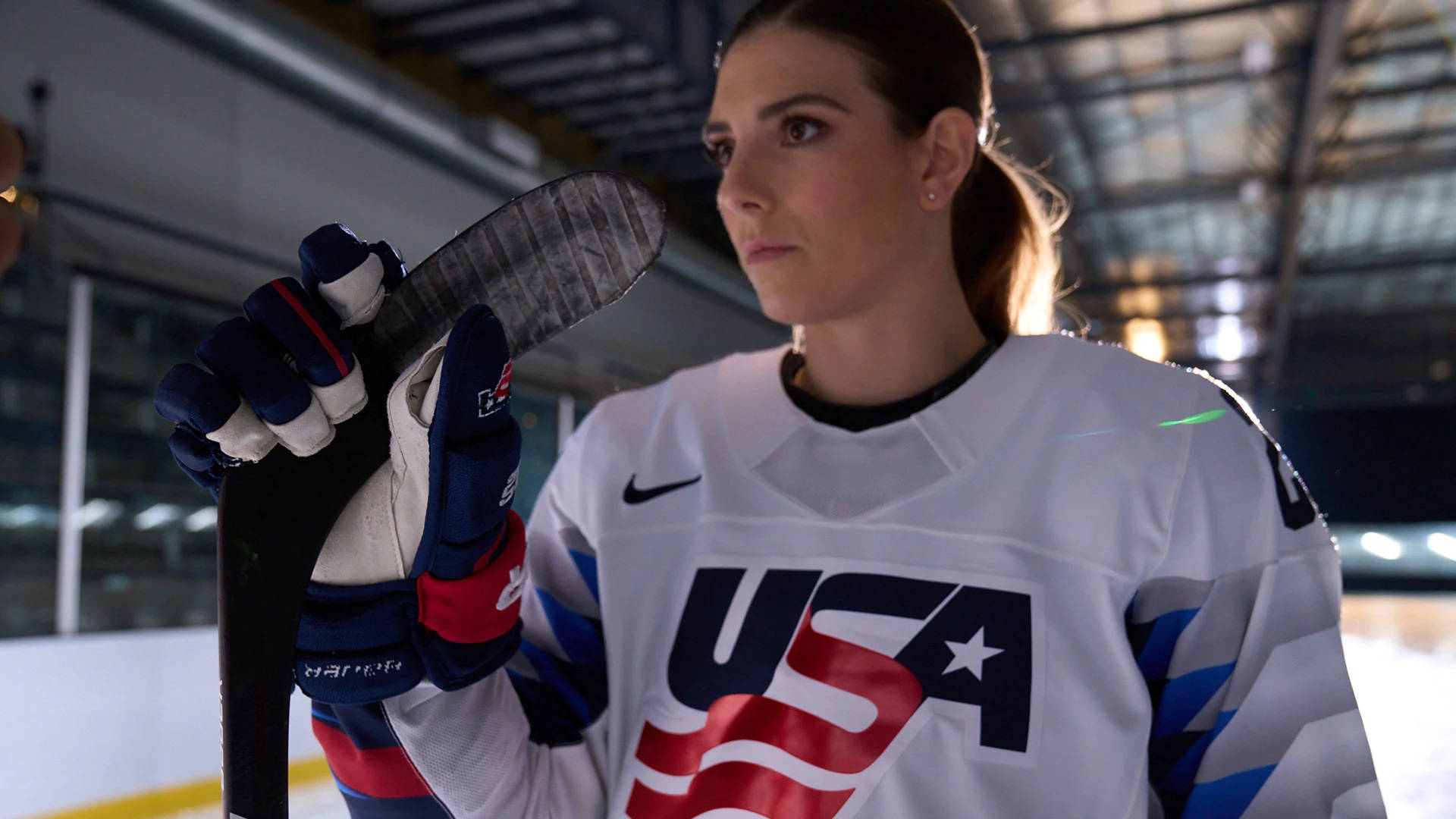 Powerful And Passionate, Usa's Alternate Captain Hilary Knight In Action Background