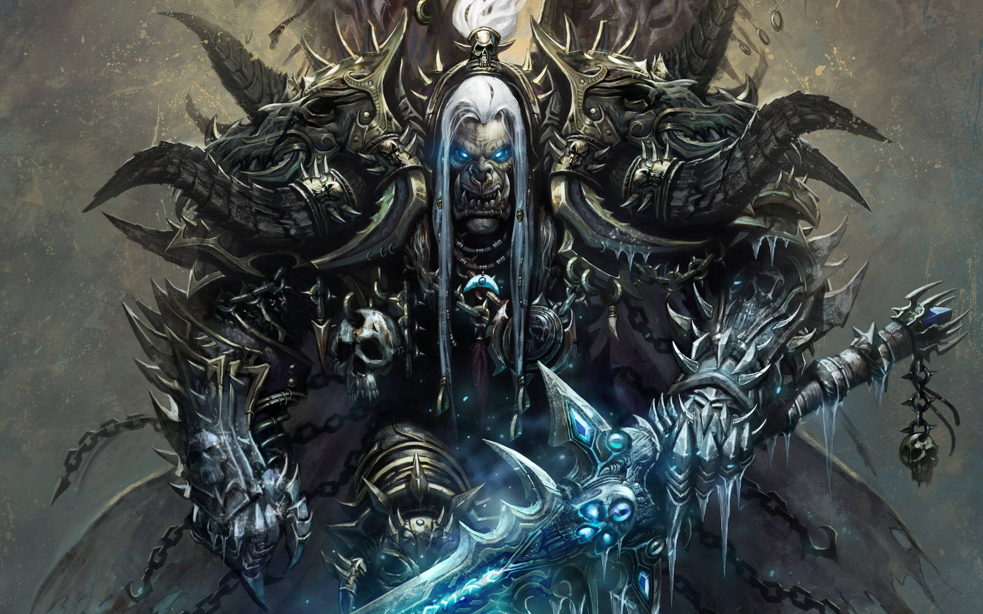 Powerful Death Knight From Warcraft Background