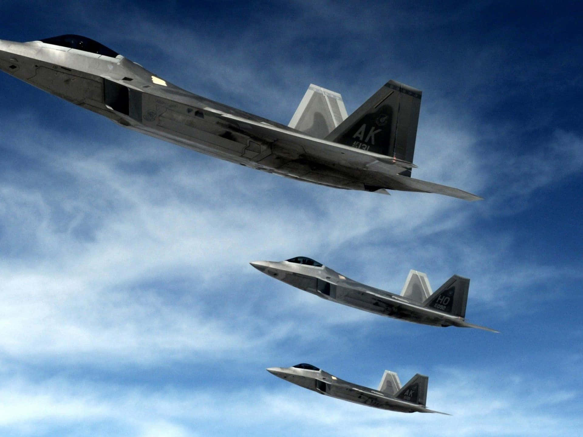 Powerful F-22 Raptor Stealth Fighter Jet Background
