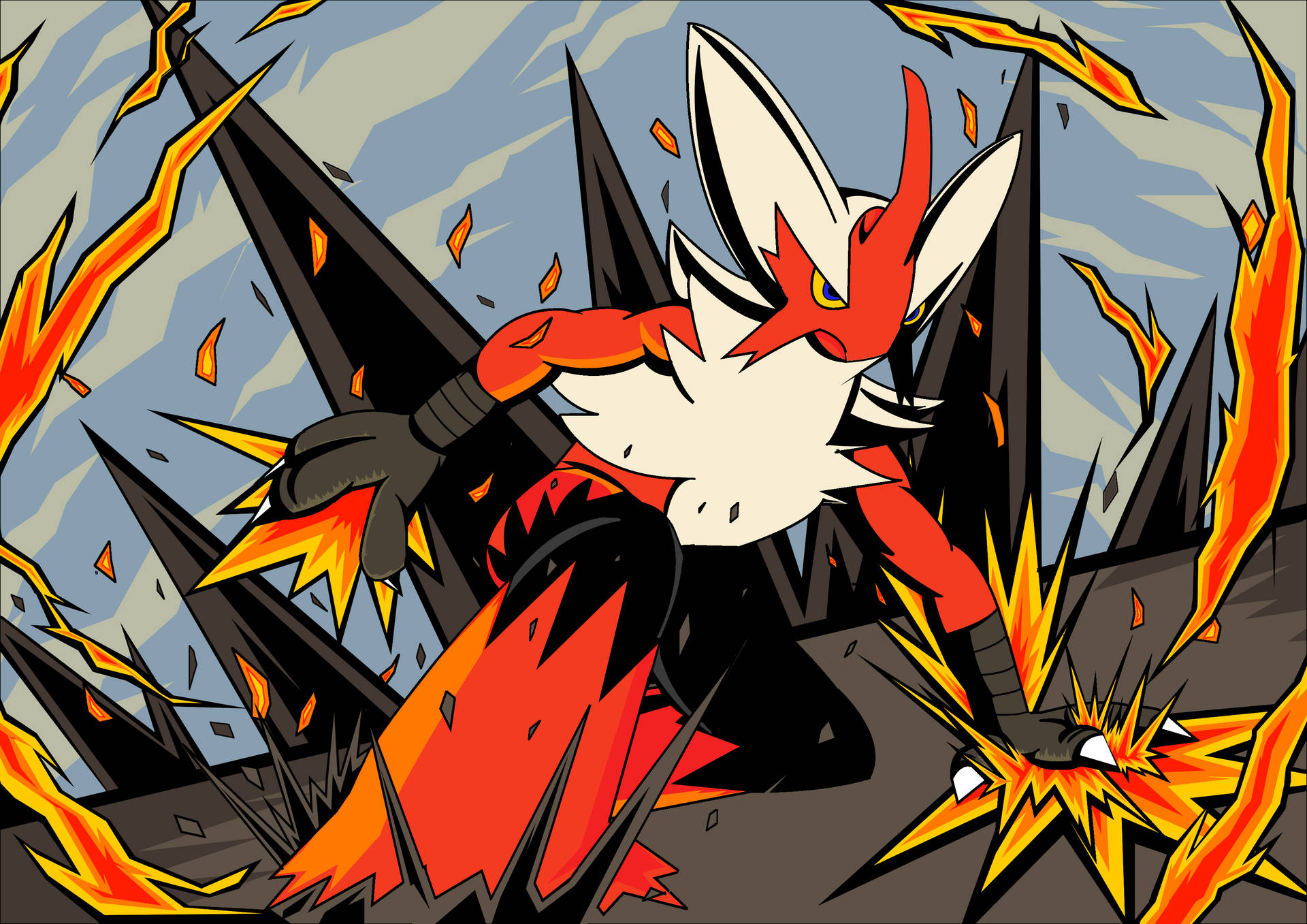 Powerful Fire Pokemon Blaziken Background