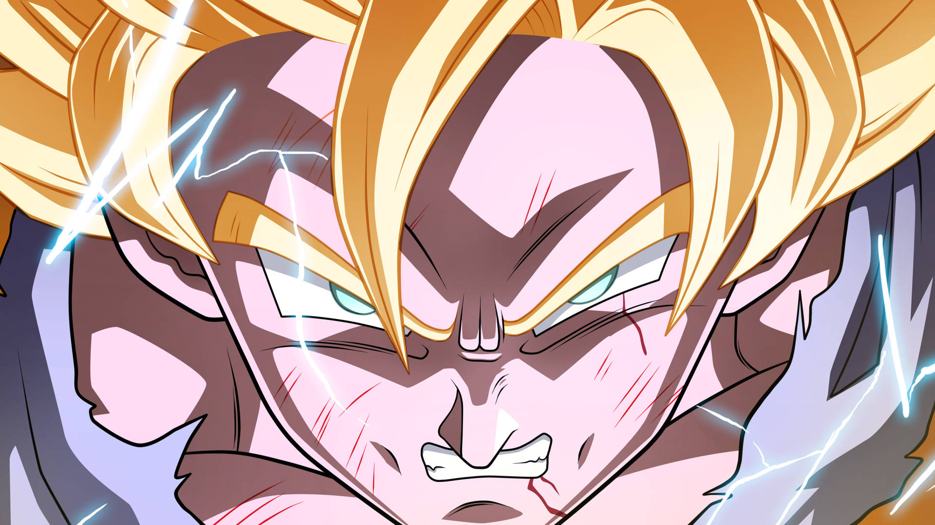 Powerful Goku In Super Saiyan Form - Anime Hd Wallpaper.