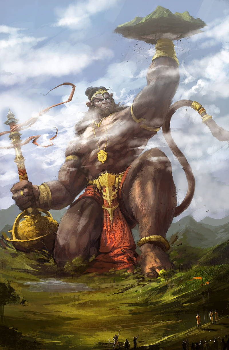 Powerful Hanuman Art Background