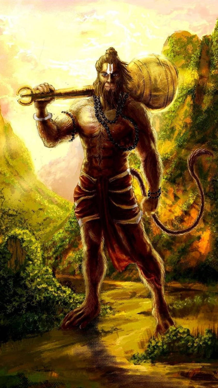Powerful Hindu God Hanuman Phone Background