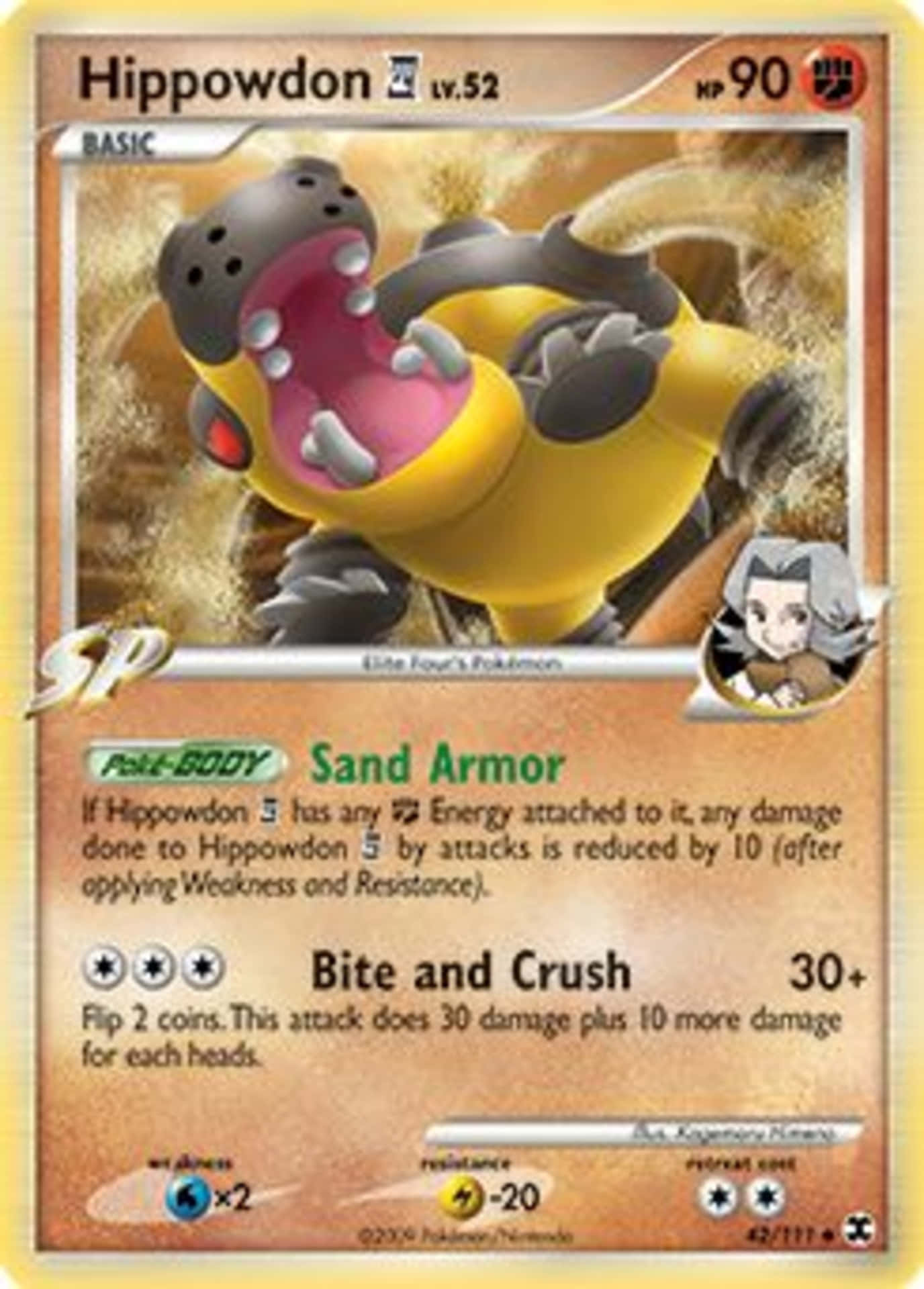 Powerful Hippowdon Unleashing Attack On Pokemon Card Background