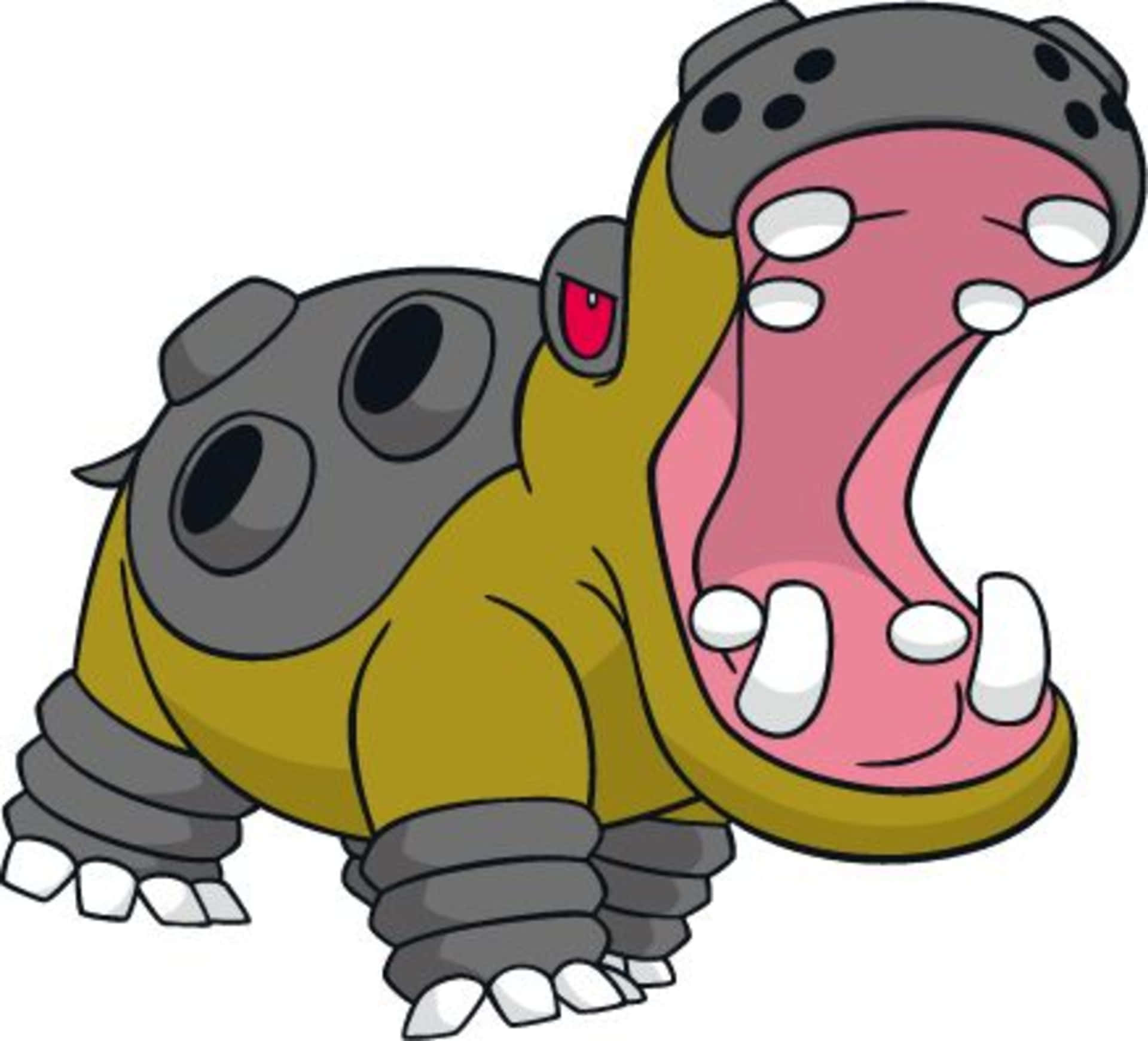 Powerful Hippowdon With Its Mouth Wide Open Background