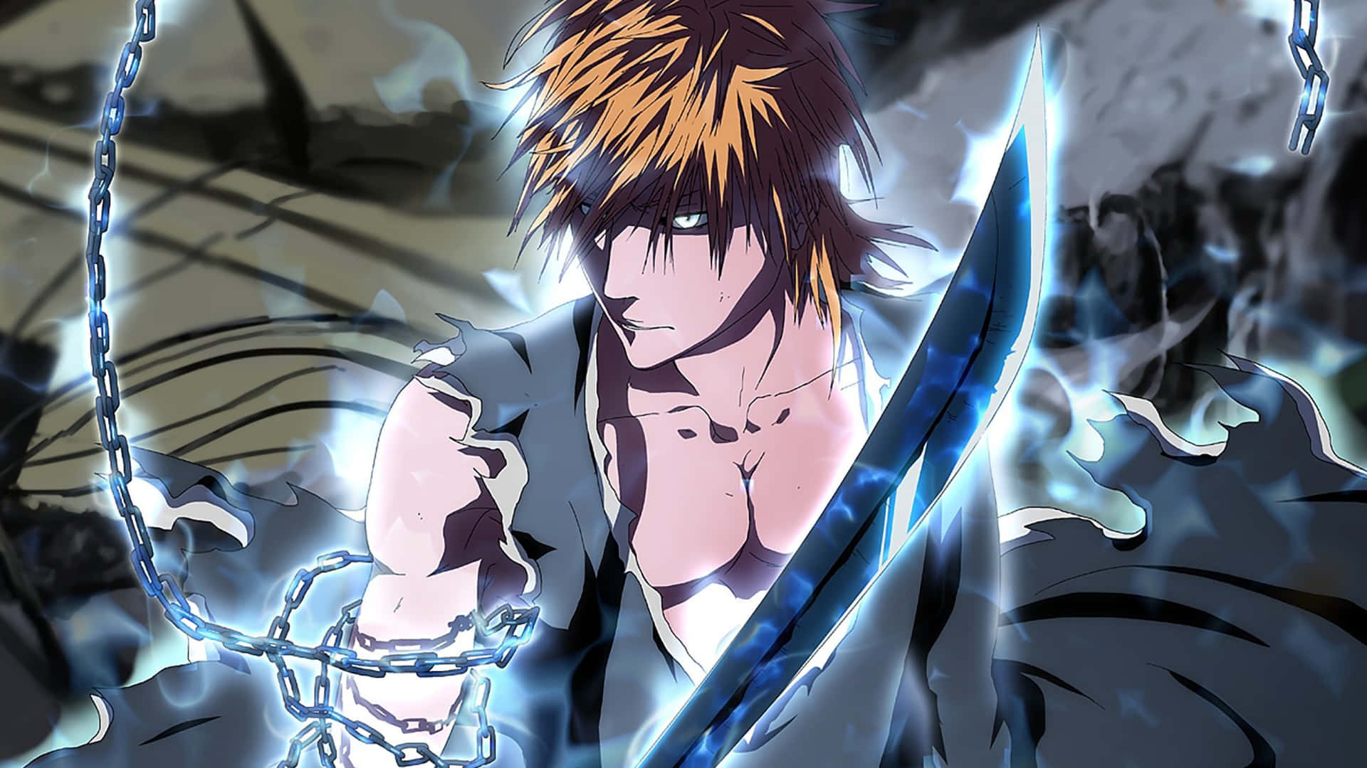 Powerful Ichigo Kurosaki Unleashing His Fierce Zanpakuto In Fullbring Shikai Form