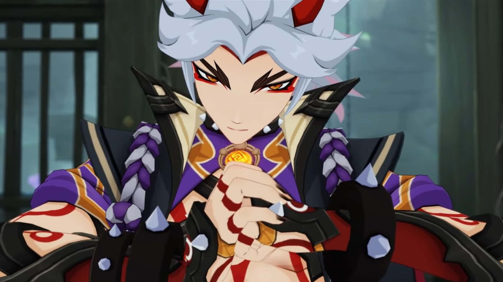 Powerful Itto In Action - Genshin Impact Background