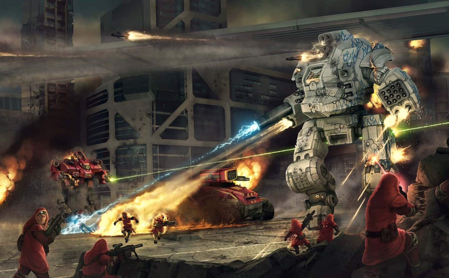 Powerful Mechs Prepare For An Intense Battle In The Battletech Universe Background
