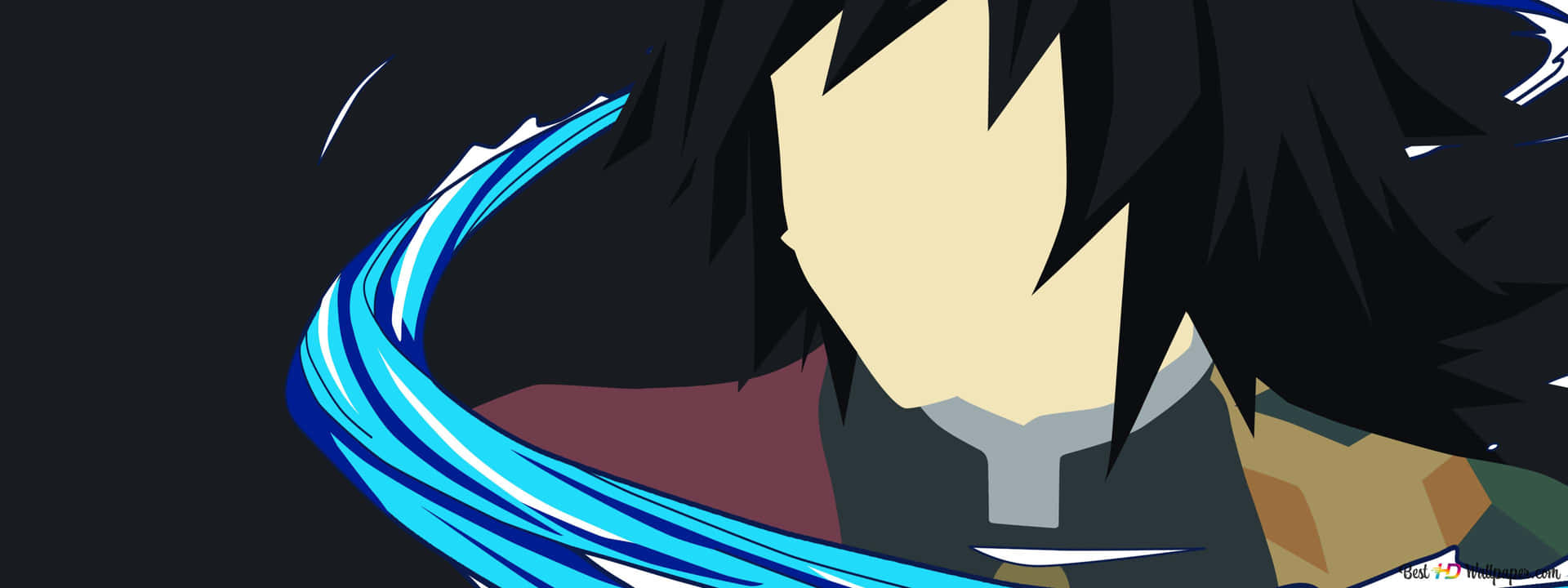 Powerful Minimalism With Demon Slayer Background