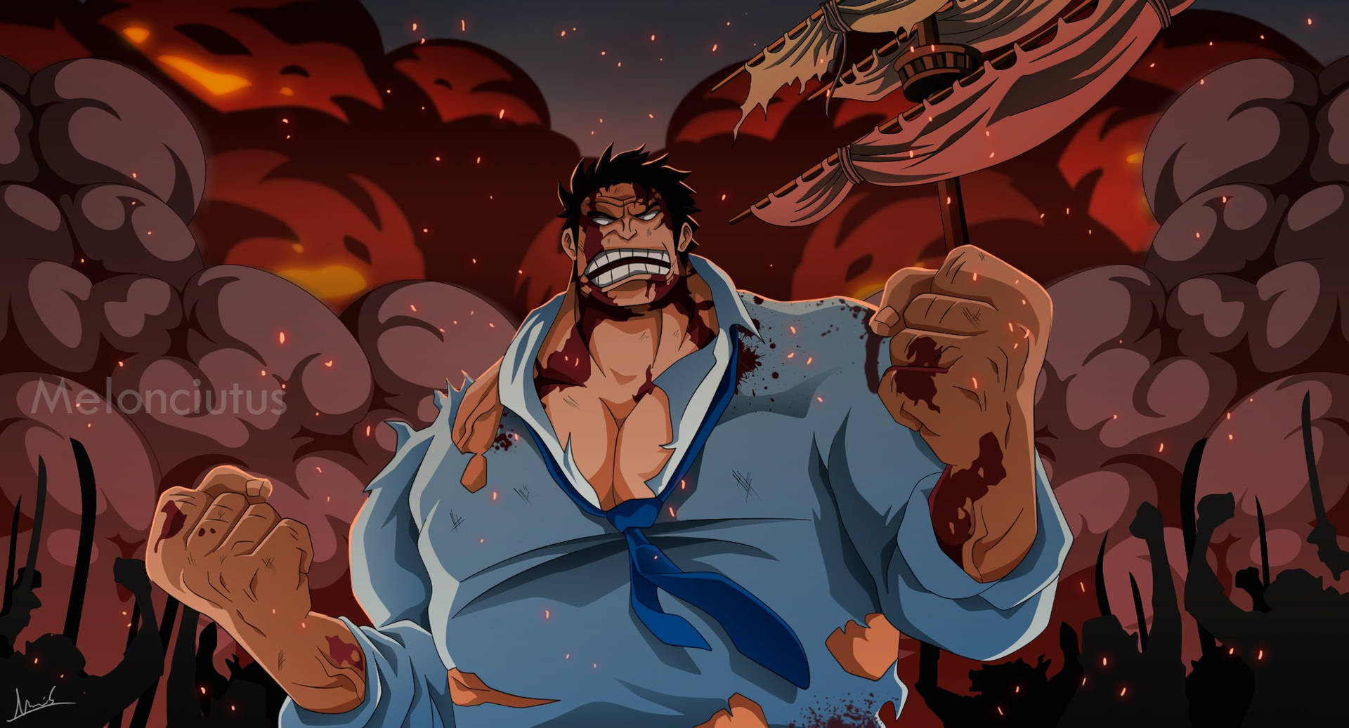 Powerful Monkey D Garp In Action