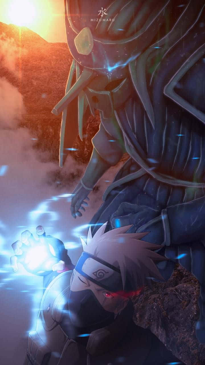 Powerful Ninja Kakashi Susanoo Adorned In Classic Japanese Armor Background