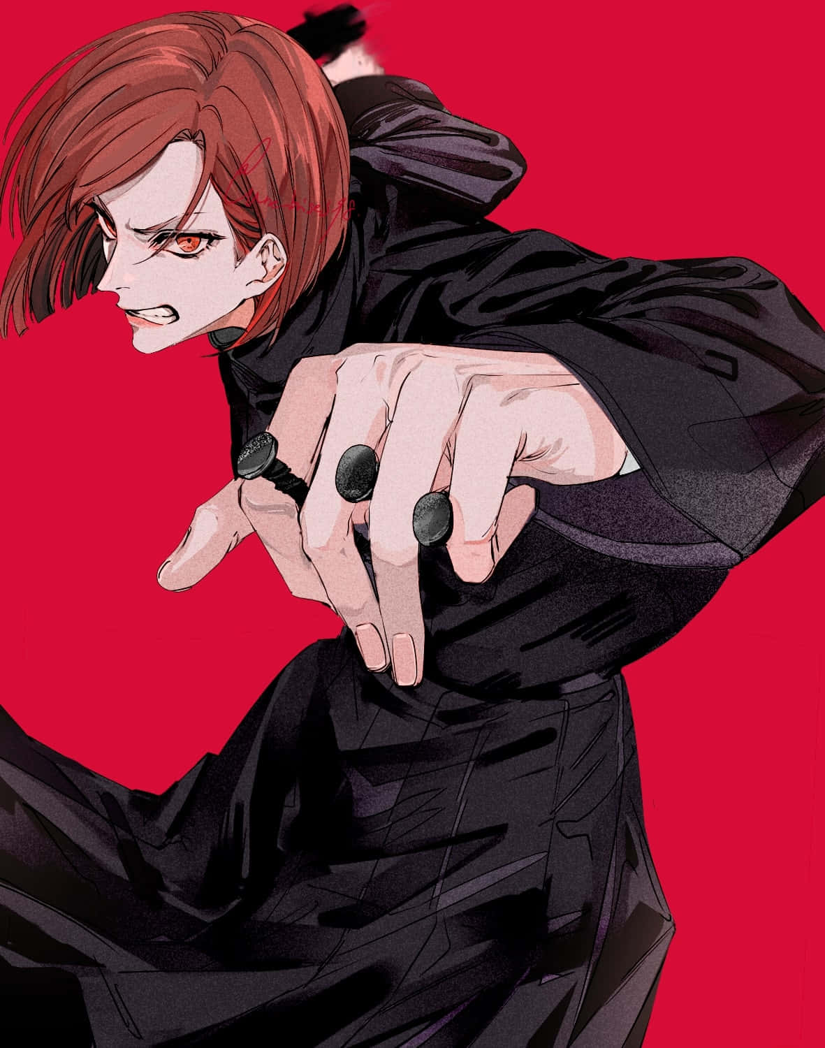 Powerful Nobara Kugisaki In Action Background