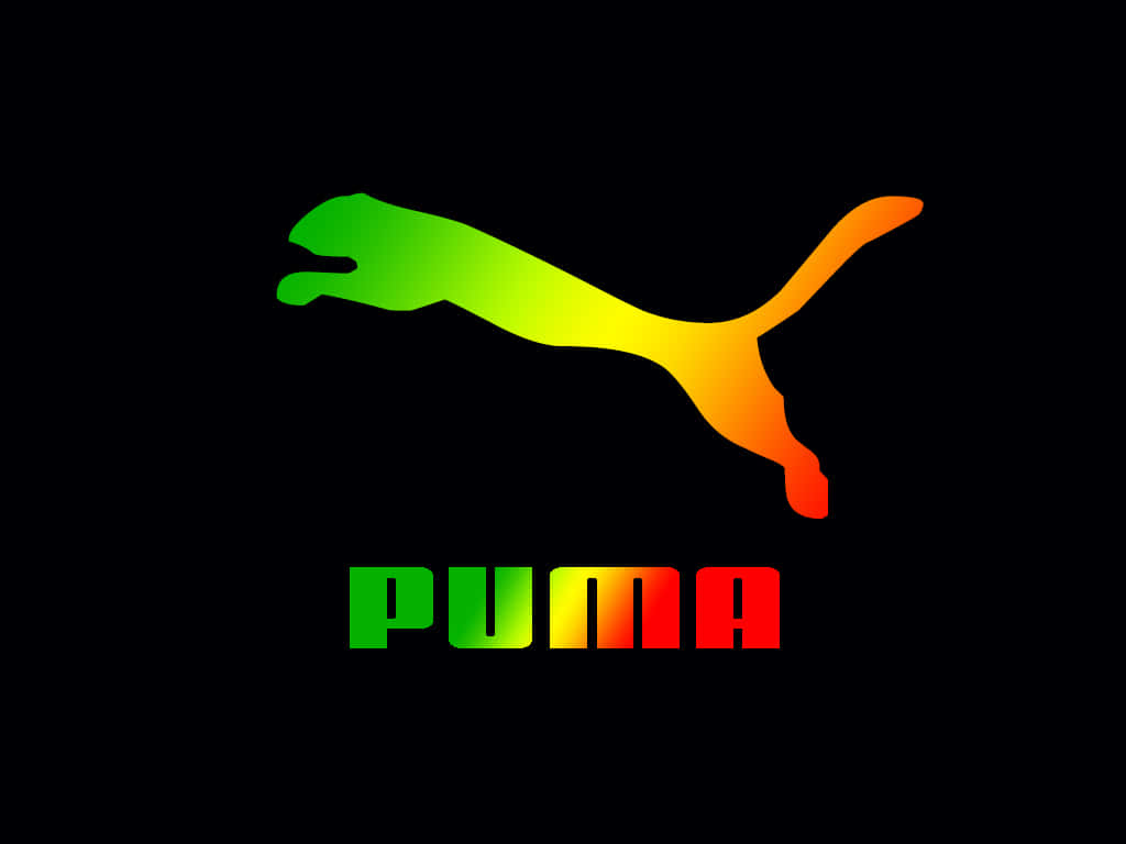 Powerful Puma Logo Embodying Speed And Energy Background