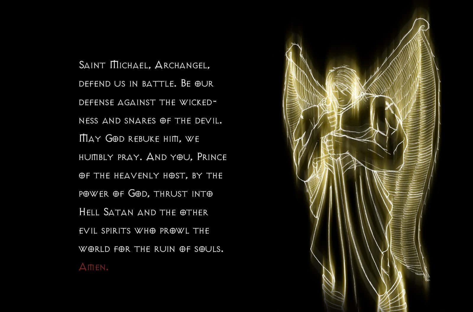 Powerful Representation Of Saint Michael The Archangel Background
