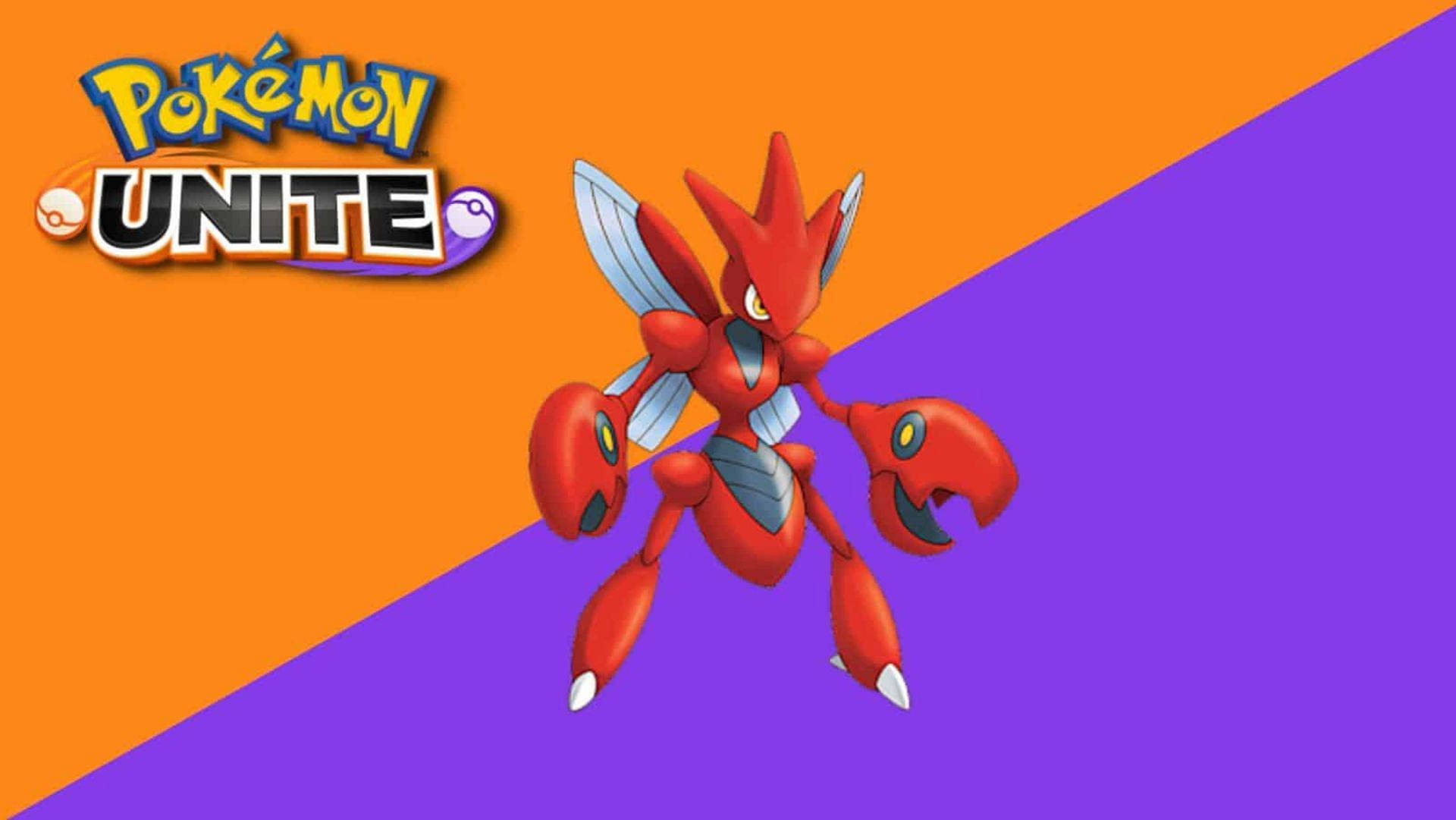 Powerful Scizor In Pokemon Unite Action Background