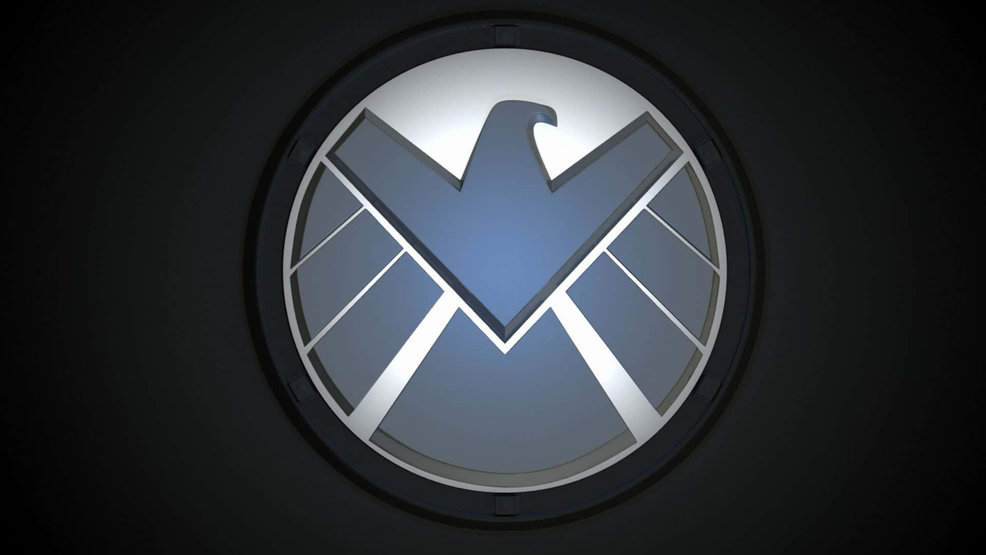 Powerful Shield On Dark Background Background