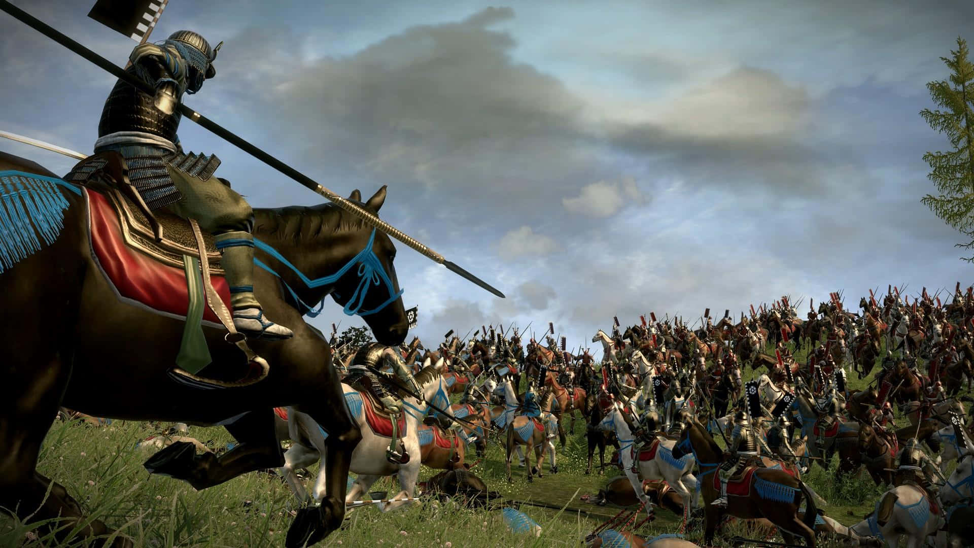Powerful Shogun In Battle Armor Background