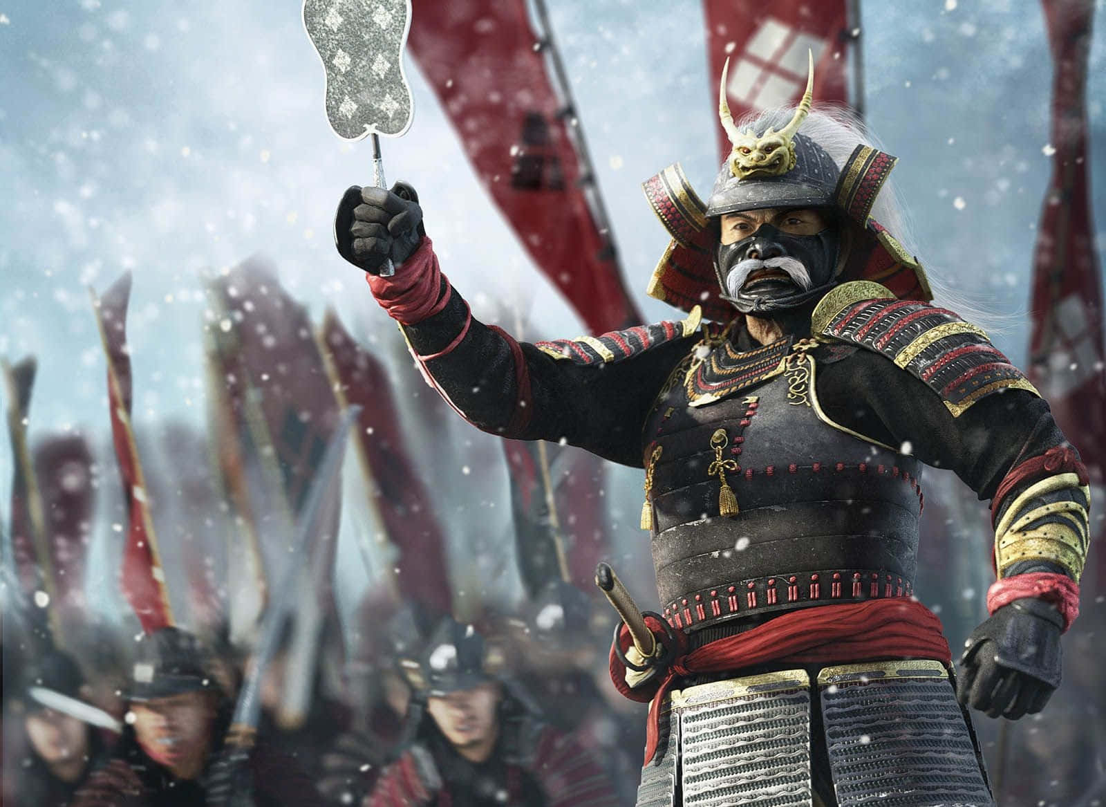Powerful Shogun In Traditional Armor